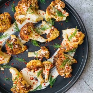 Roasted cauliflower with tahini sauce
