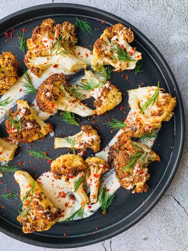 Roasted cauliflower with tahini sauce