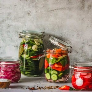Pickled refrigerator pickle jars