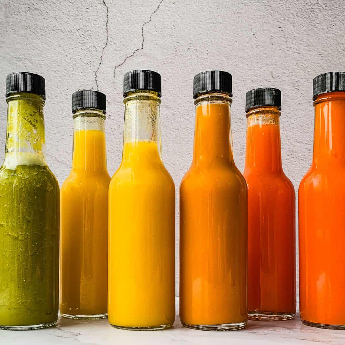 Fermented hot sauce in woozy bottles.