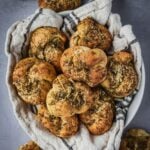 A bowl of za'atar garlic knots.