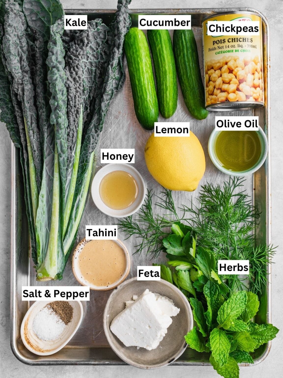 Kale Chickpea Salad with Lemon Tahini Dressing - Urban Farm and Kitchen