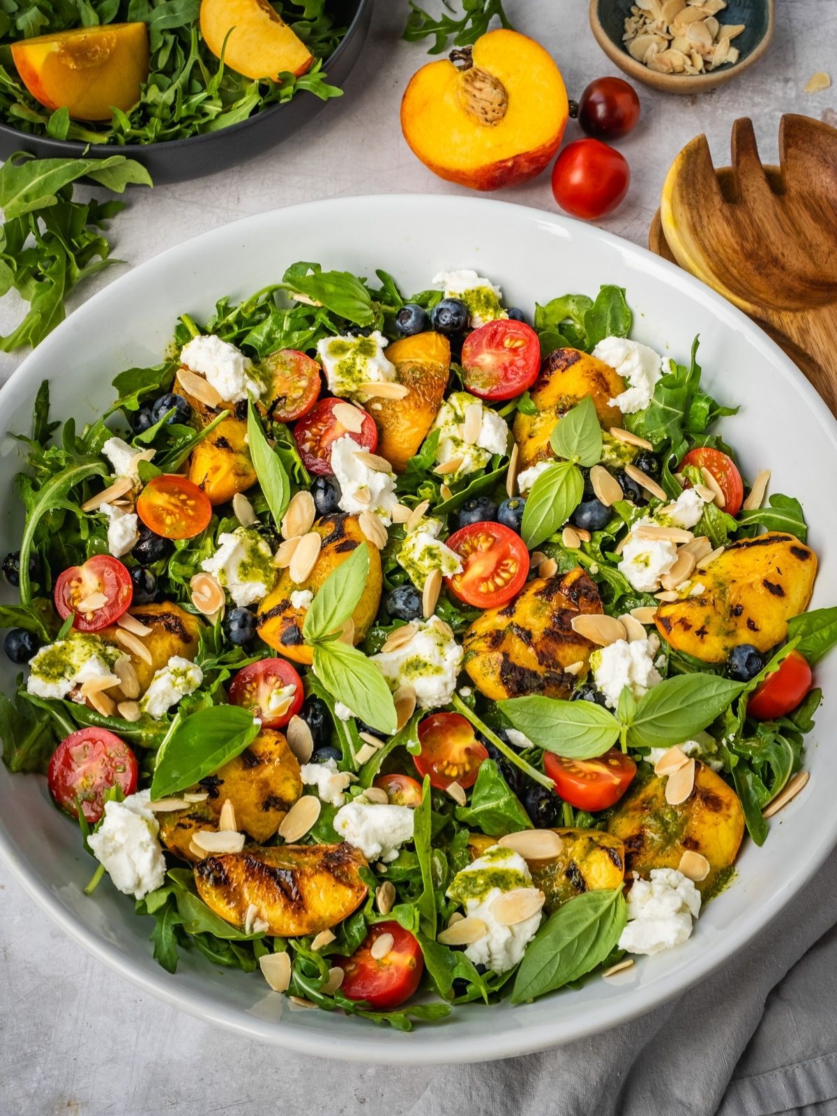 Grilled Peach Salad Recipe (with Basil Vinaigrette)-image