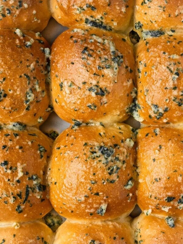 Garlic Butter Dinner Rolls in a baking tray.