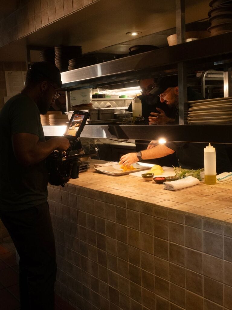 Luay and Chef Fadi Kattan at Louf preparing mafghoussa.