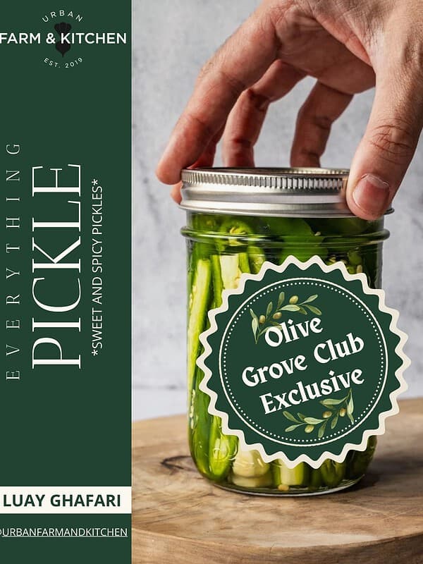 Cover of the pickling eBooks showing a jar of peppers.